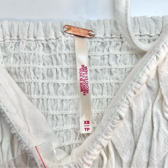 Free People Chloe Puff Sleeve Blouse Smocked Peasant Top Size XS - Picture 10 of 14